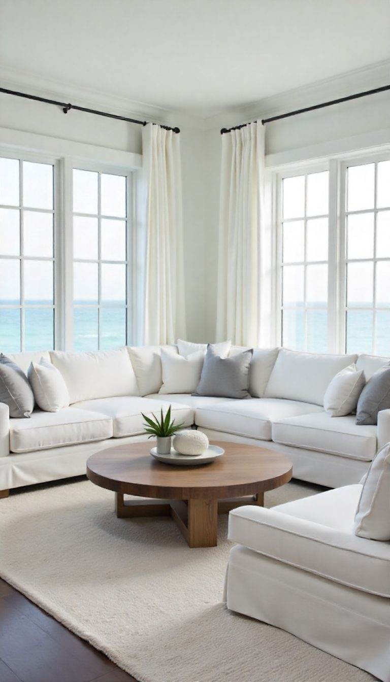 Natural coastal interior — light wood tones airy living space Riviera Home Furniture