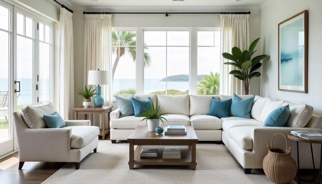 Coastal interior living space — light airy sanctuary Riviera Home Furniture Jacó
