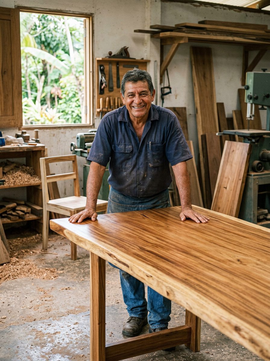 artisan furniture Jaco Costa Rica craftsman woodworking detail