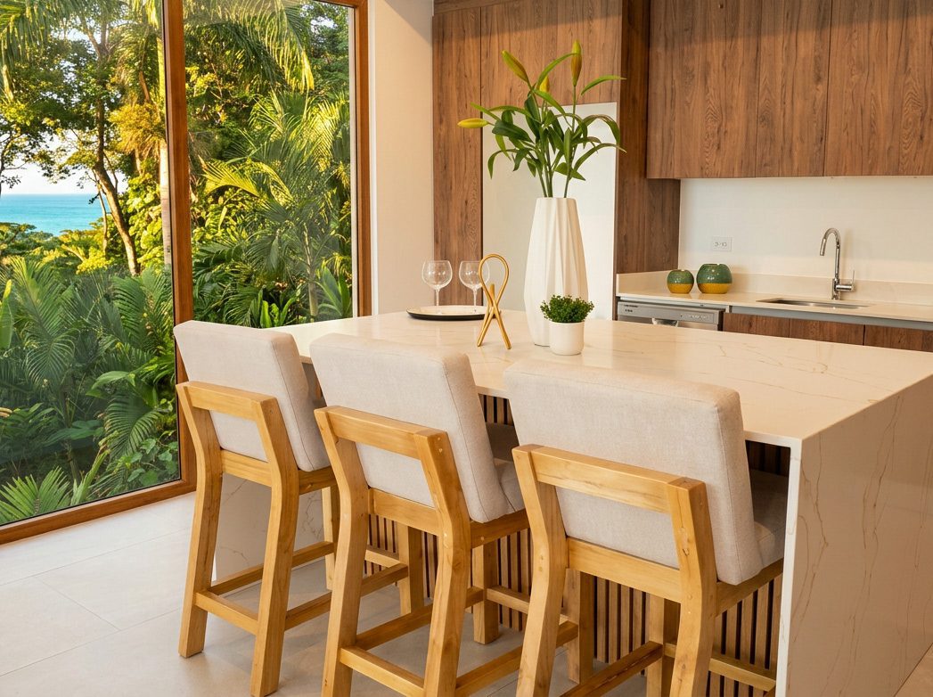 New development condo kitchen island bar stools — Riviera Home Furniture Jacó Costa Rica