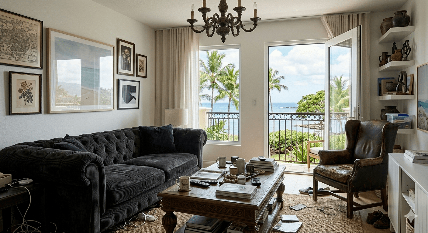Overcrowded living room — You Don't Need a Bigger House