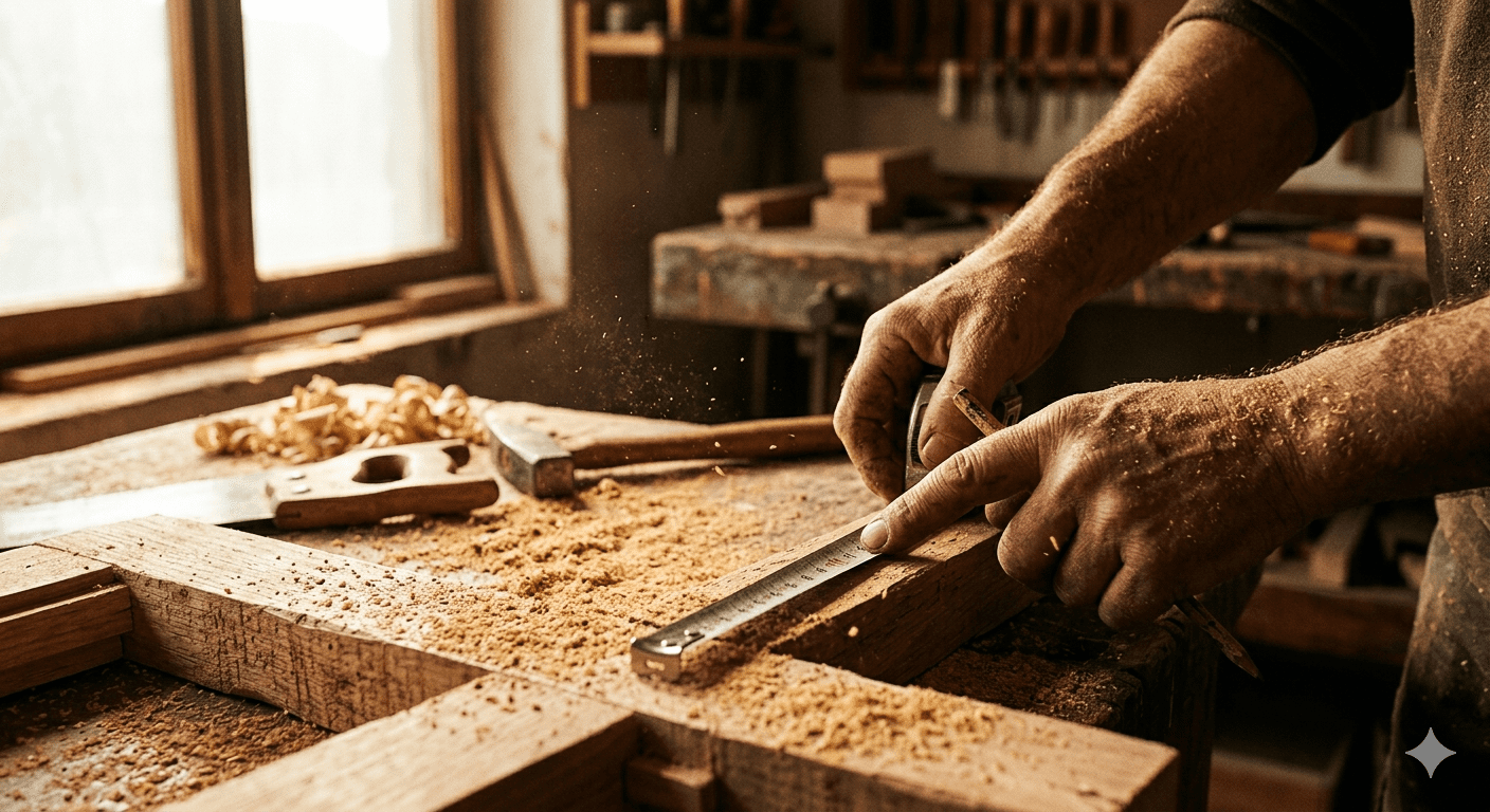 Craftsman hands on custom furniture