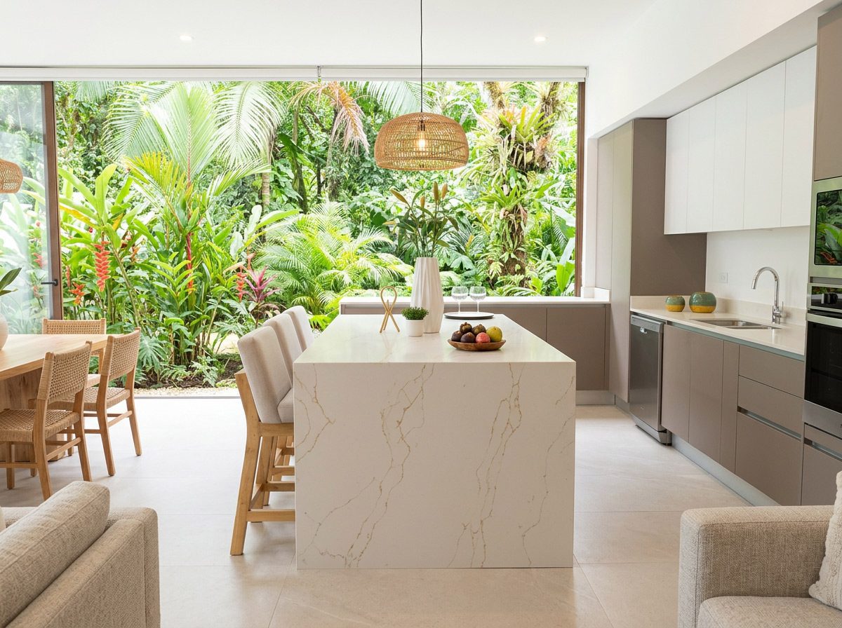 Custom kitchen island and cabinetry, Riviera Jacó