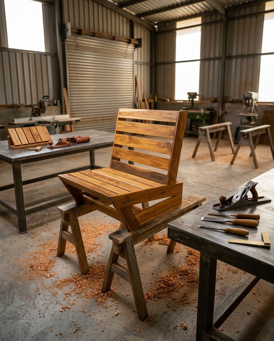 Riviera Home Furniture workshop — custom furniture made in Jacó, Costa Rica