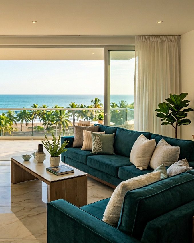 Furnished condo living room — Riviera Home Furniture Jacó