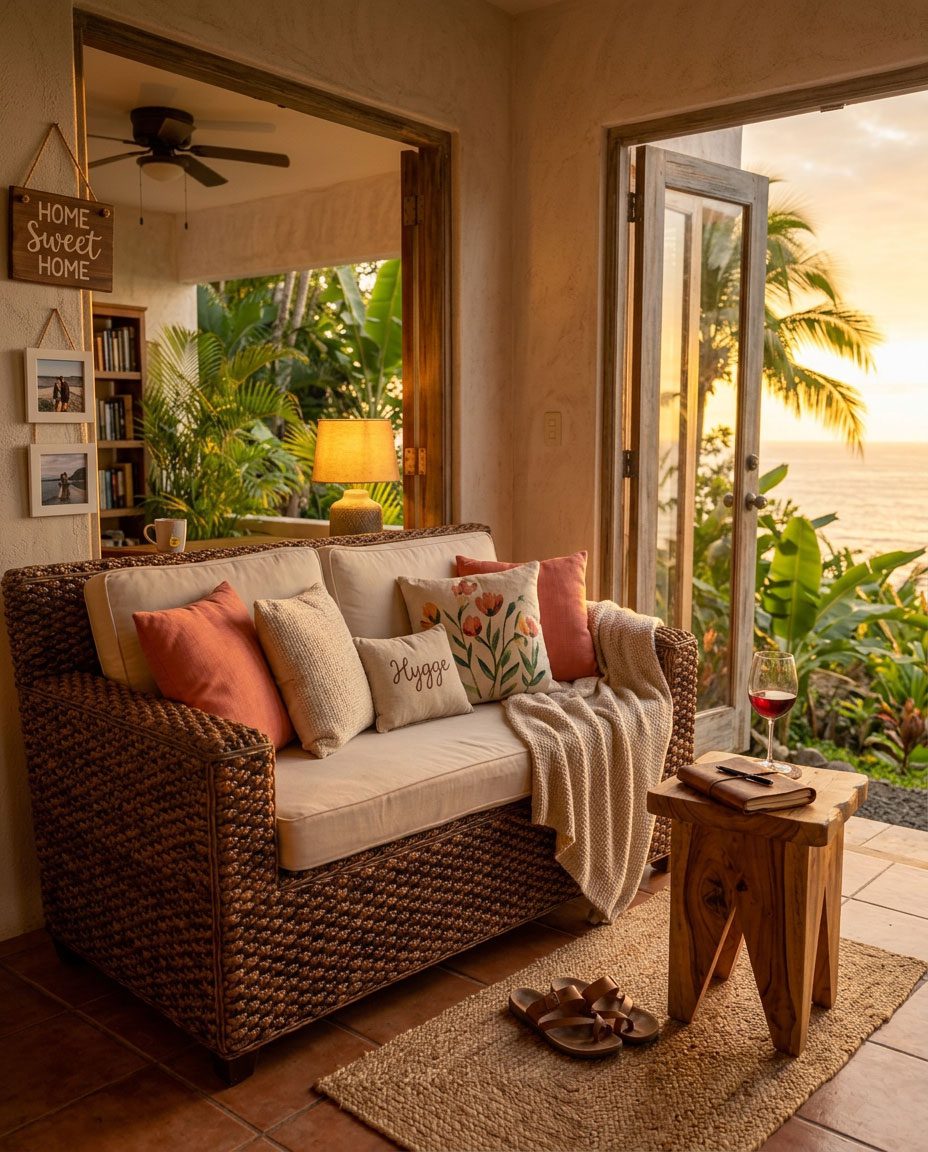 Coastal home moment, morning comfort — Riviera Home Furniture Jacó