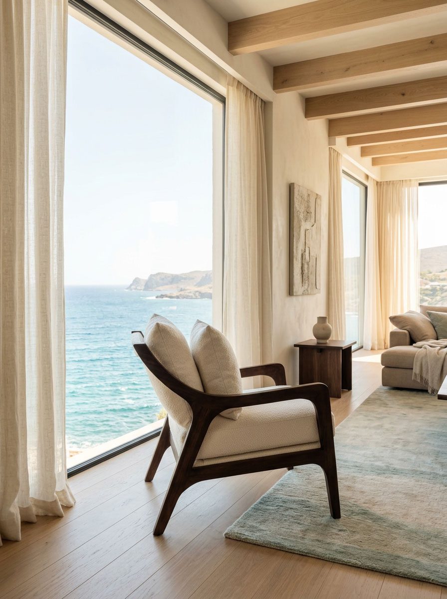 MCM Armchair in a living room setting — Riviera Home Furniture Jacó Costa Rica